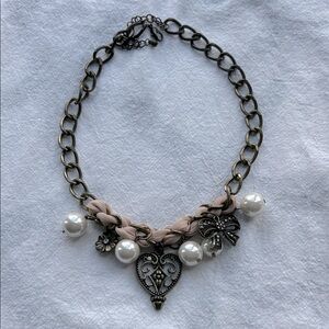 Elegant Pearl and Heart Pendant Necklace